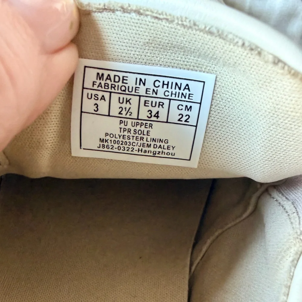 Michael Kors MK Monogram Slip On Sneakers Cream Logo Print Skate Shoes Womens 3